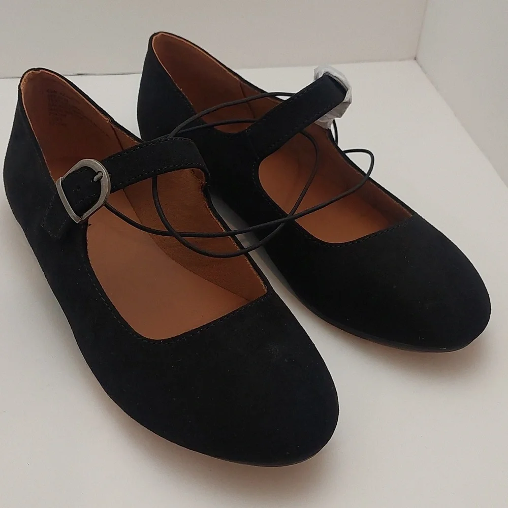 Arizona Girl's Size 6.5 Shoes Black Lloyd Mary Jane Round Closed Toe Flat Dressy